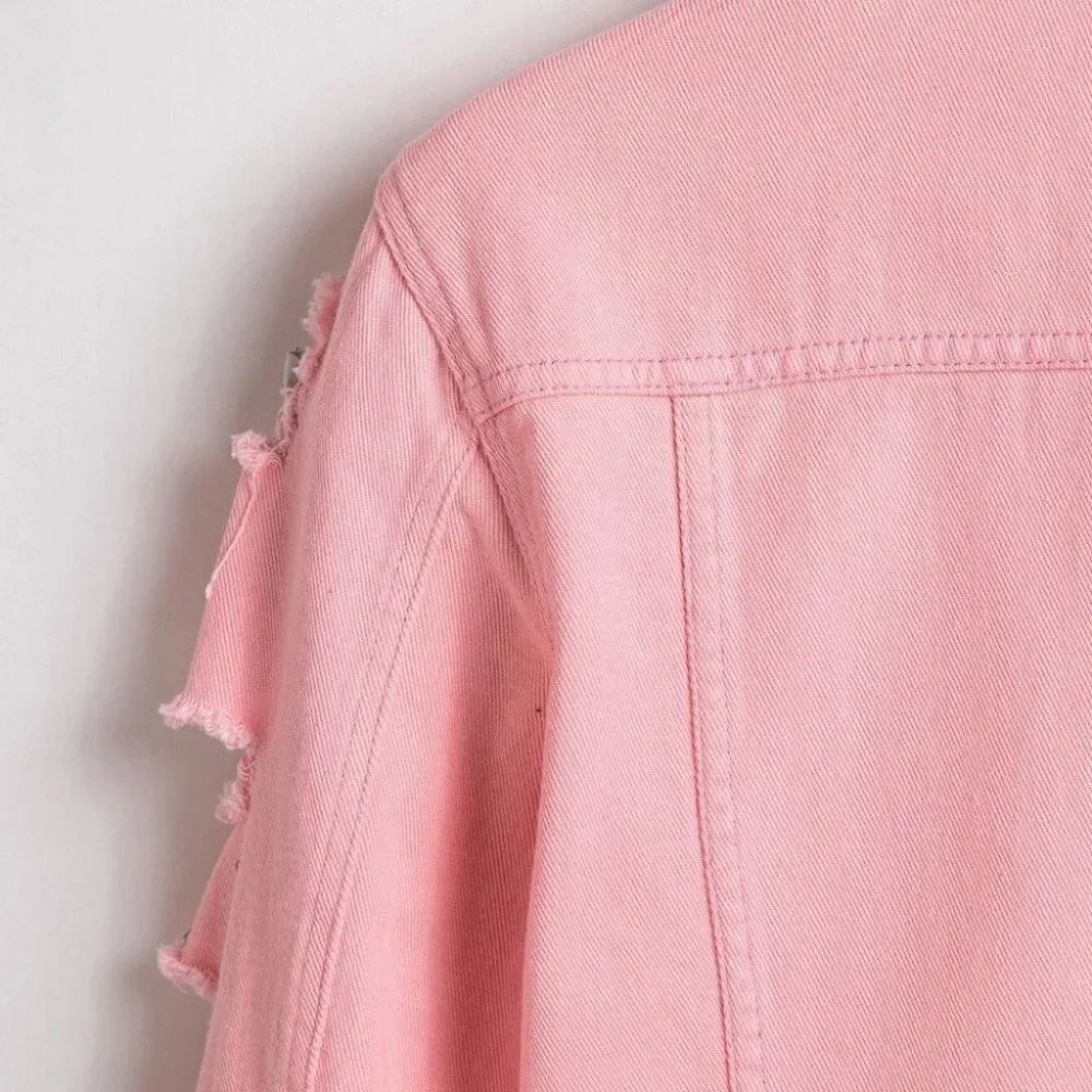 Pink Mens Denim Jacket